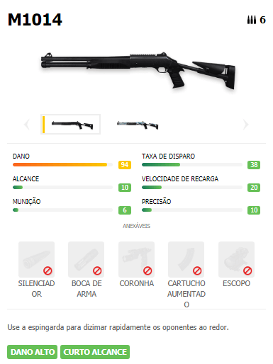 M1014 arma SG Free Fire