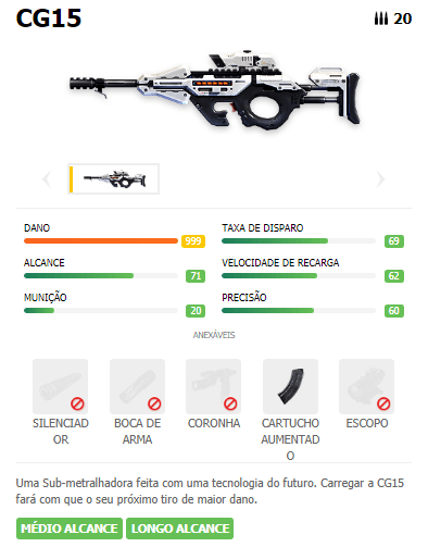 CG15 arma SMG Free Fire