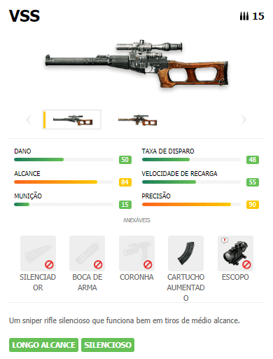 VSS arma SMG Free Fire