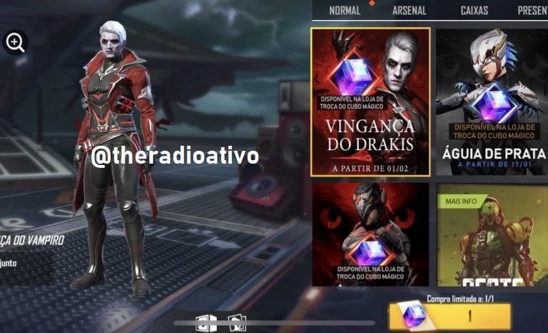 Entenda Como Ganhar Cubo Mágico Grátis ? Evento de Carnaval 3 vingança-do-drakis-item-raro-free-fire