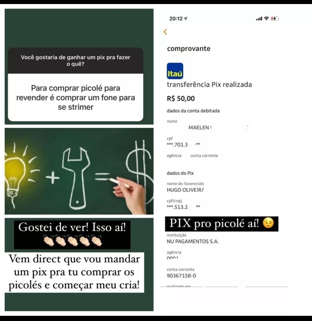 Maellen Realiza PIX Para Fãs 3 Fã Pediu PIX a Mallen Para Comprar Picolé