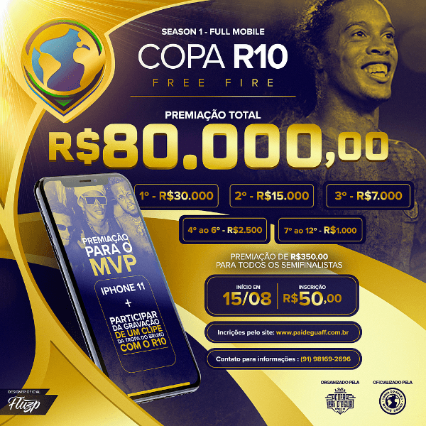 Depois de Anunciar Sua Nova Equipe de Free Fire, o Ronaldinho Gaúcho Confirmou a Copa R10 1 Ronaldinho Anuncia Copa R10