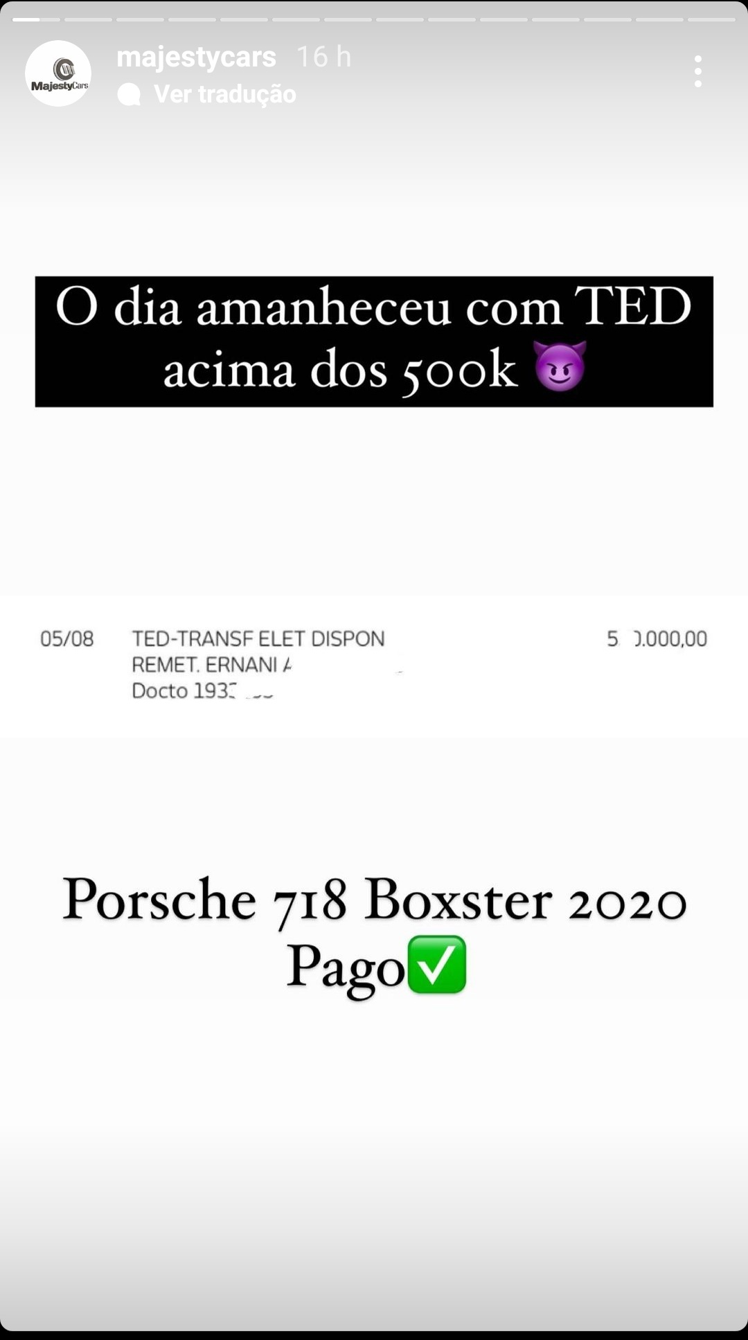 Descobrimos o Modelo e o Valor Do Carro Novo Do Weedzão 2 Comprovante Pagamento Porshe Weedzão