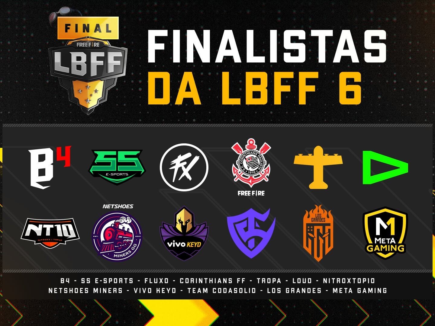Veja quem foram os 12 Finalistas da FF Pro League 3° edição