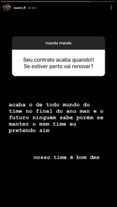 Ousado respondendo ao seguidor