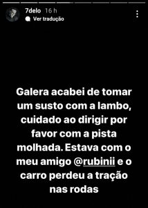 DELO POSTOU EM SEUS STORIES E SE EXPLICOU