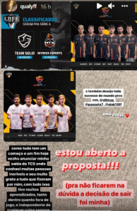QUALY E PEC ESTÃO DE SAÍDA DA TEAM CODASOLID