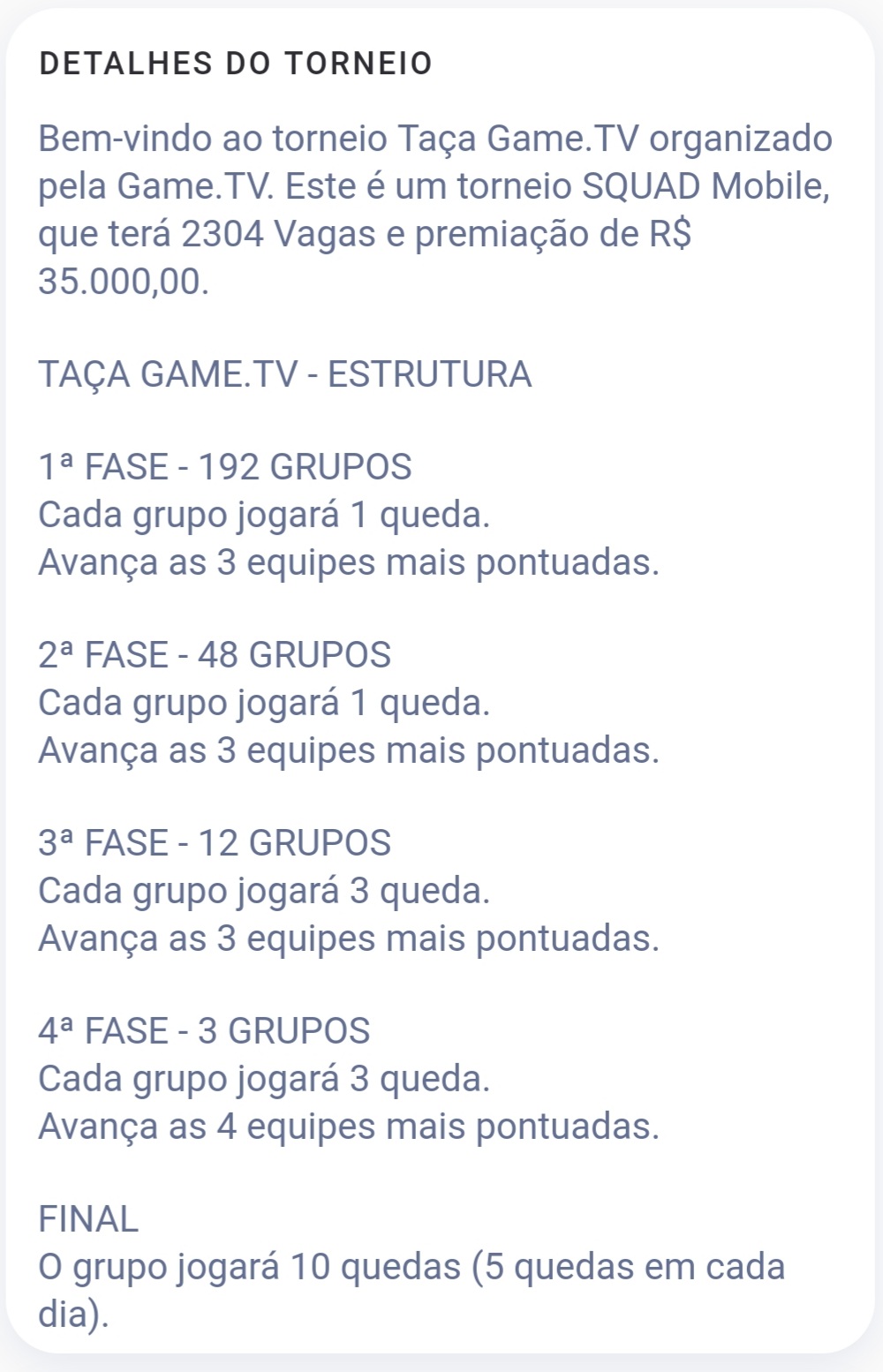 Game.Tv Fará Um Torneio Gratuito Com R$35.000 de Premiação; Veja Tudo Sobre a Competição 1 Game.Tv Fará Um Torneio Gratuito Com R$35.000 de Premiação; Veja Tudo Sobre a Competição 1