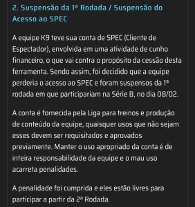 Garena Suspende Acesso ao Spec, Para o Time da K9 1