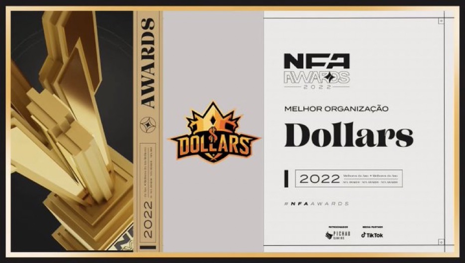 Dollars recebe prêmio de Melhor Organização do Ano em 2022 pela NFA Awards