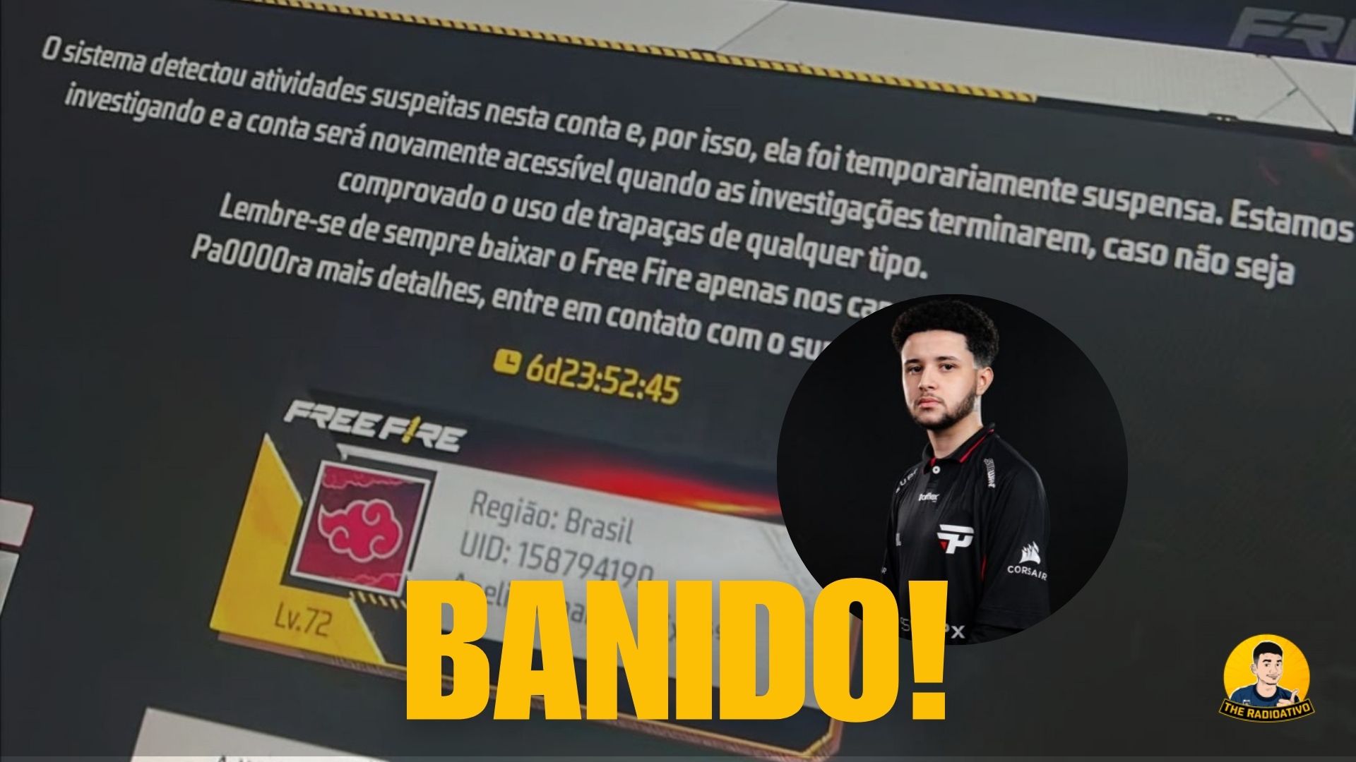 Six9 tem sua conta banida ao vivo, veja o vídeo: 1