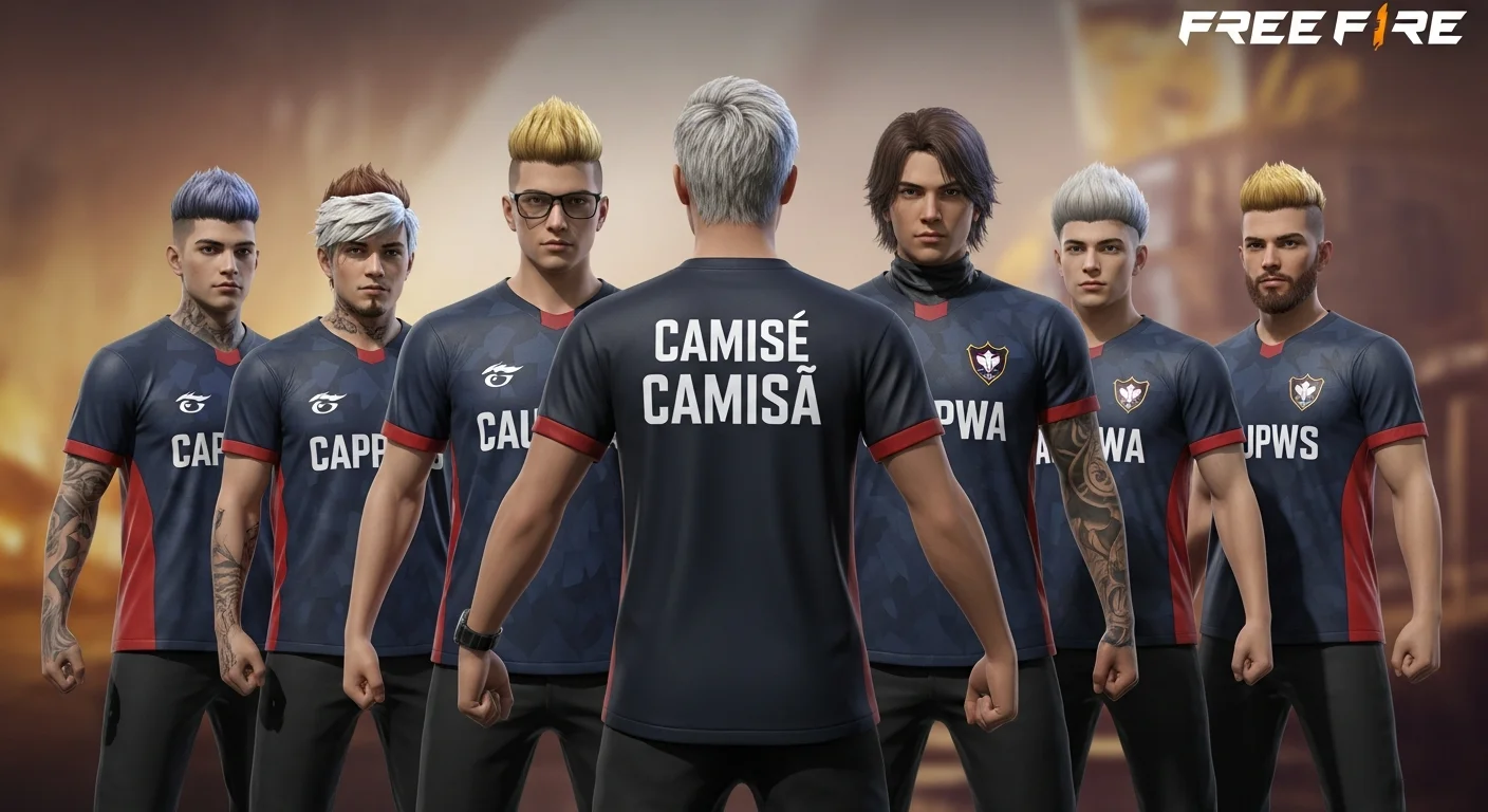 Imagem de rascunho automático ilustrando a camisa da equipe campeã do FFWSCS pela Garena