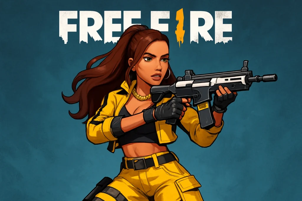 Imagem de capa com Anitta no Free Fire mostrada com rascunho automático e destaque para o emote Quadradinho da Patroa
