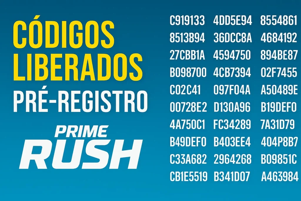 Códigos liberados no pré-registro do Prime Rush na Play Store