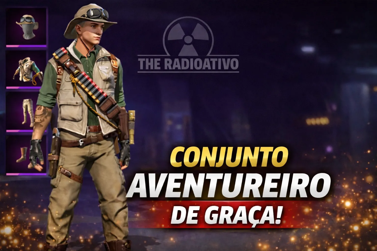 Conjunto Aventureiro Gratis no Free Fire
