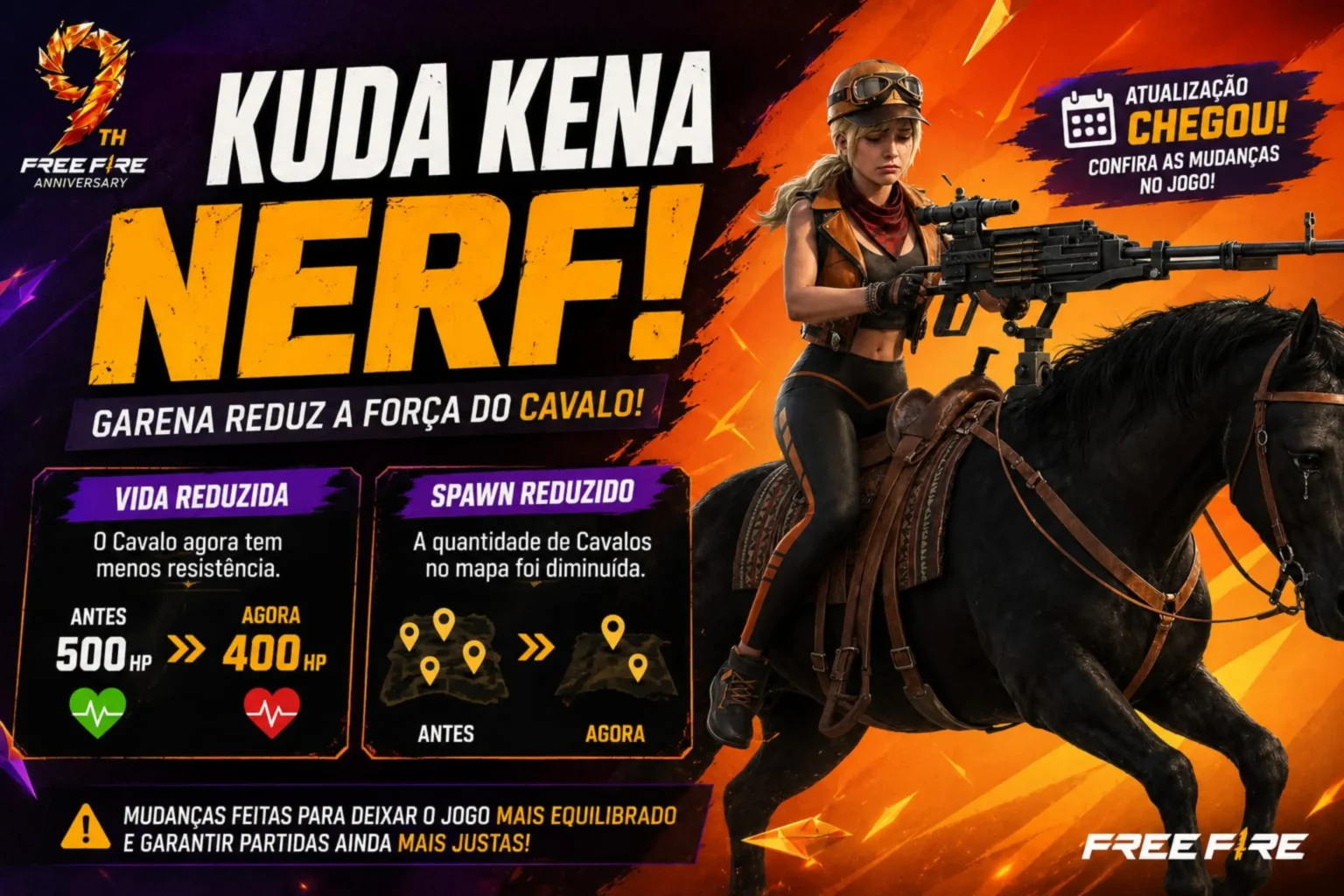 Garena reduz a força do Cavalo no Free Fire após atualização; confira o que mudou