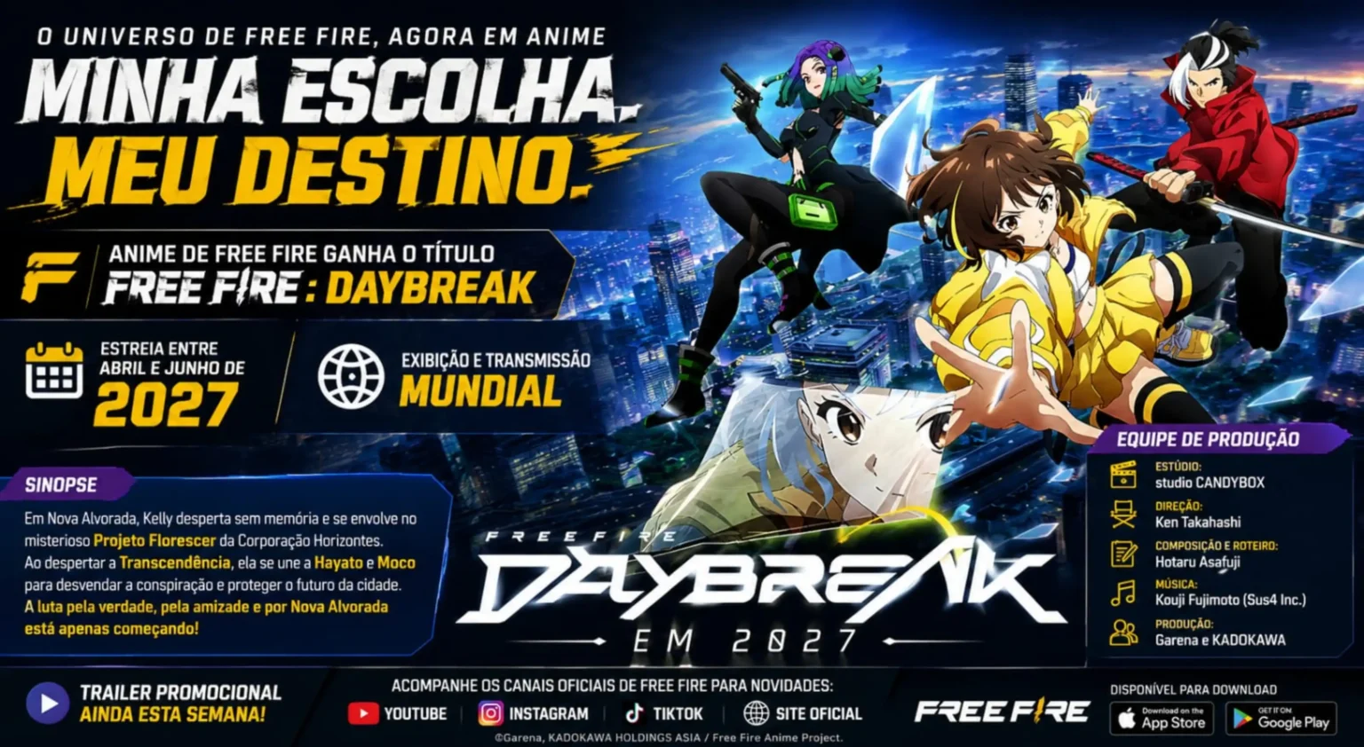 Free Fire Daybreak: anime de Free Fire ganha título oficial e estreia em 2027 70 Free Fire Daybreak: anime de Free Fire ganha título oficial e estreia em 2027