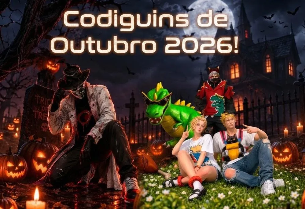 Codiguins de Outubro no Free Fire: confira os conjuntos e recompensas do mês 55 Codiguins de Outubro no Free Fire: confira os conjuntos e recompensas do mês